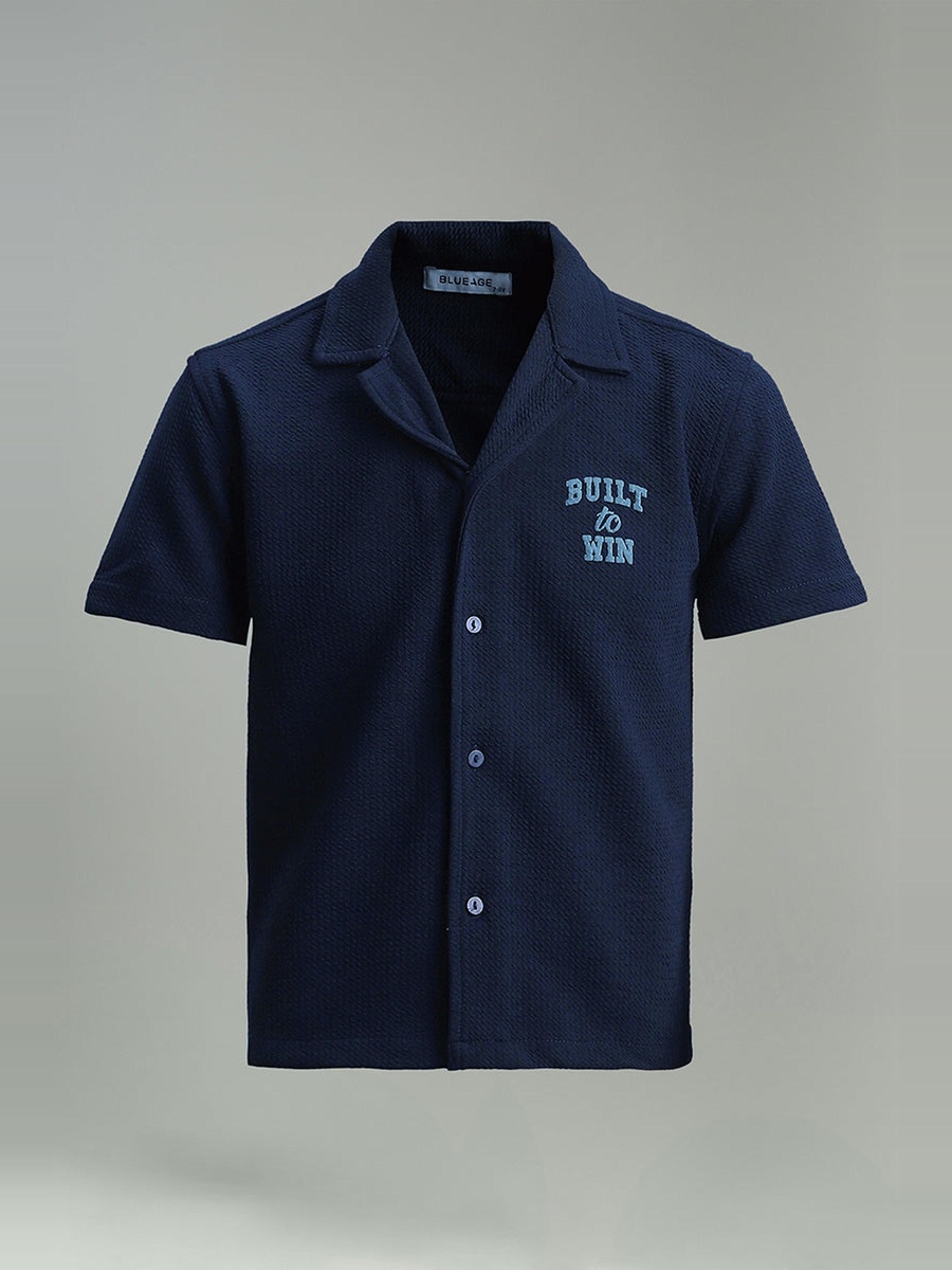 Kids Textured Short Sleeve Shirt