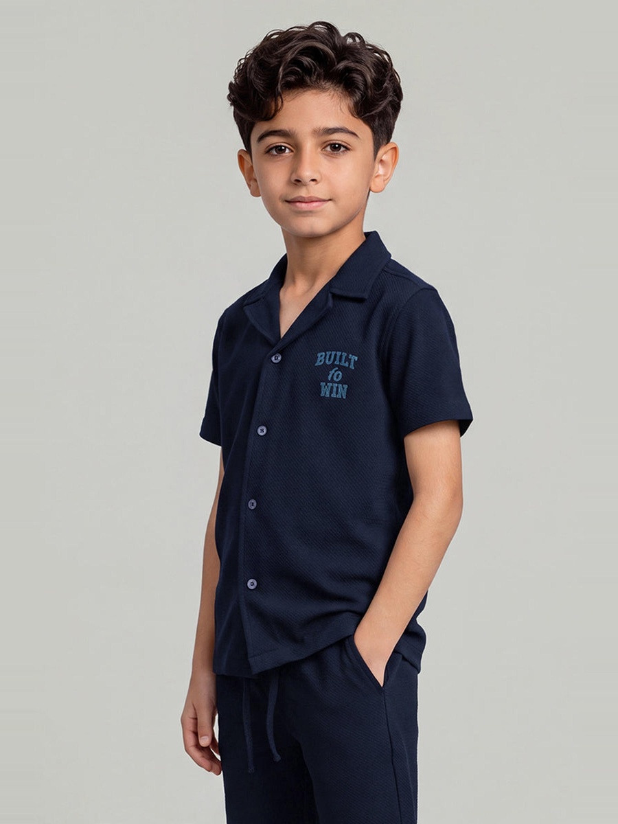Kids Textured Short Sleeve Shirt
