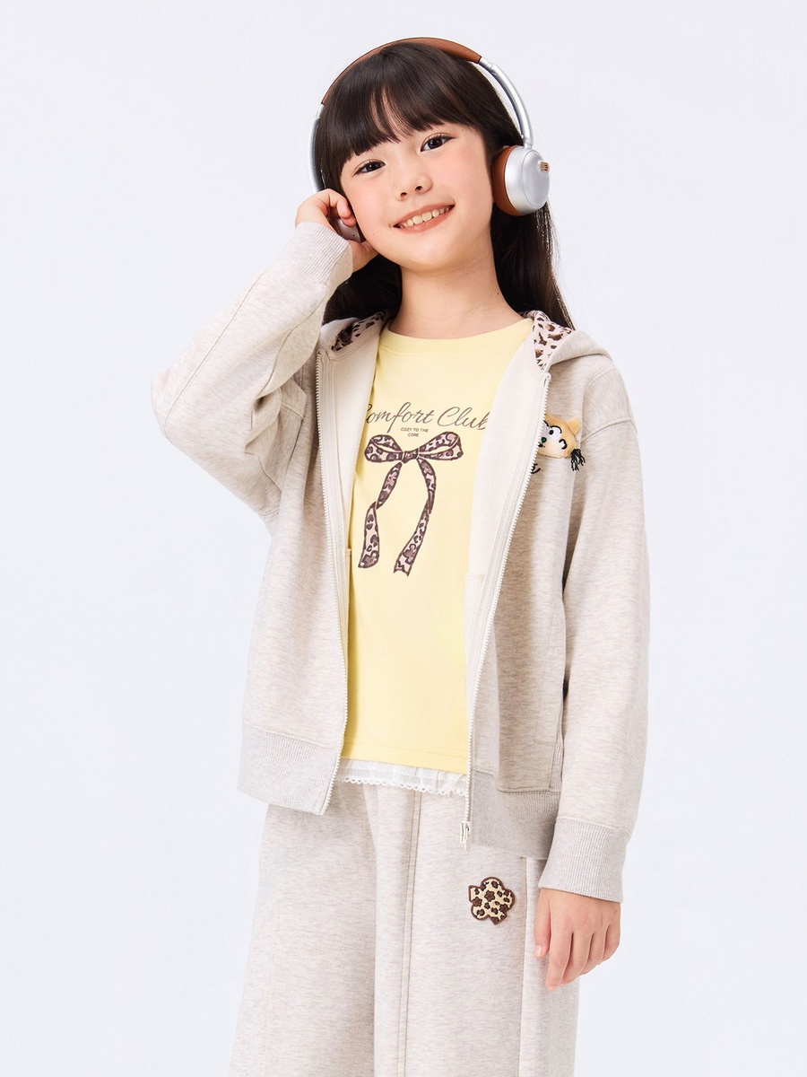 Girls Hooded Zip-Up Jacket