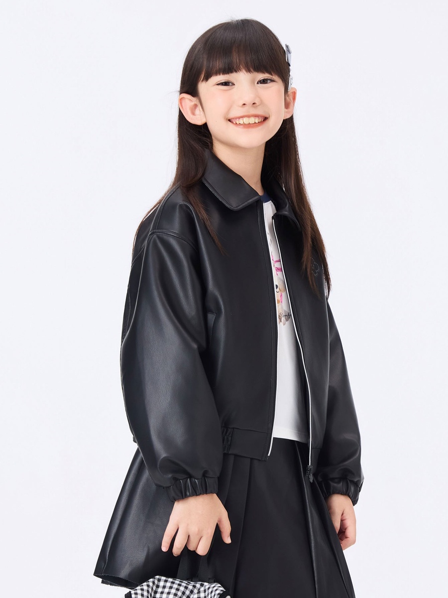 Girls Faux Leather Jacket