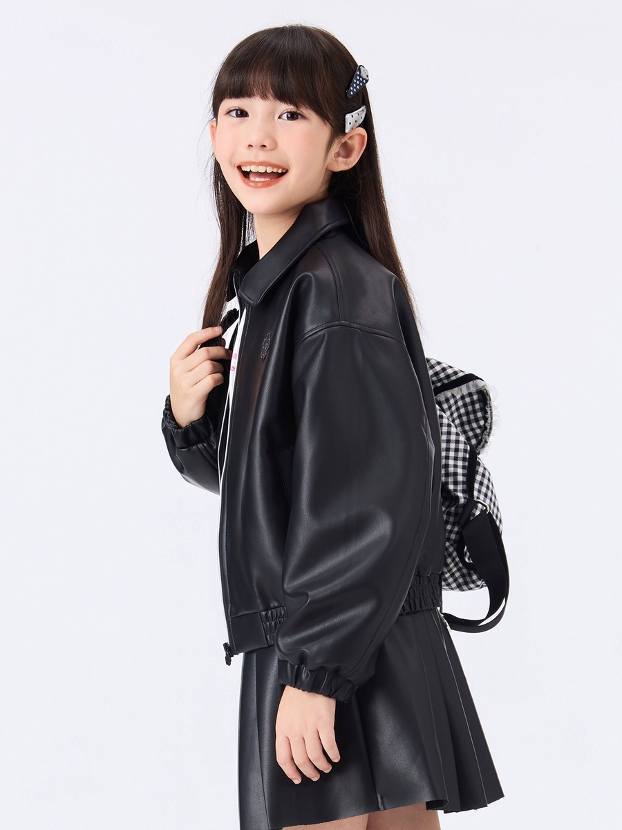 Girls Faux Leather Jacket