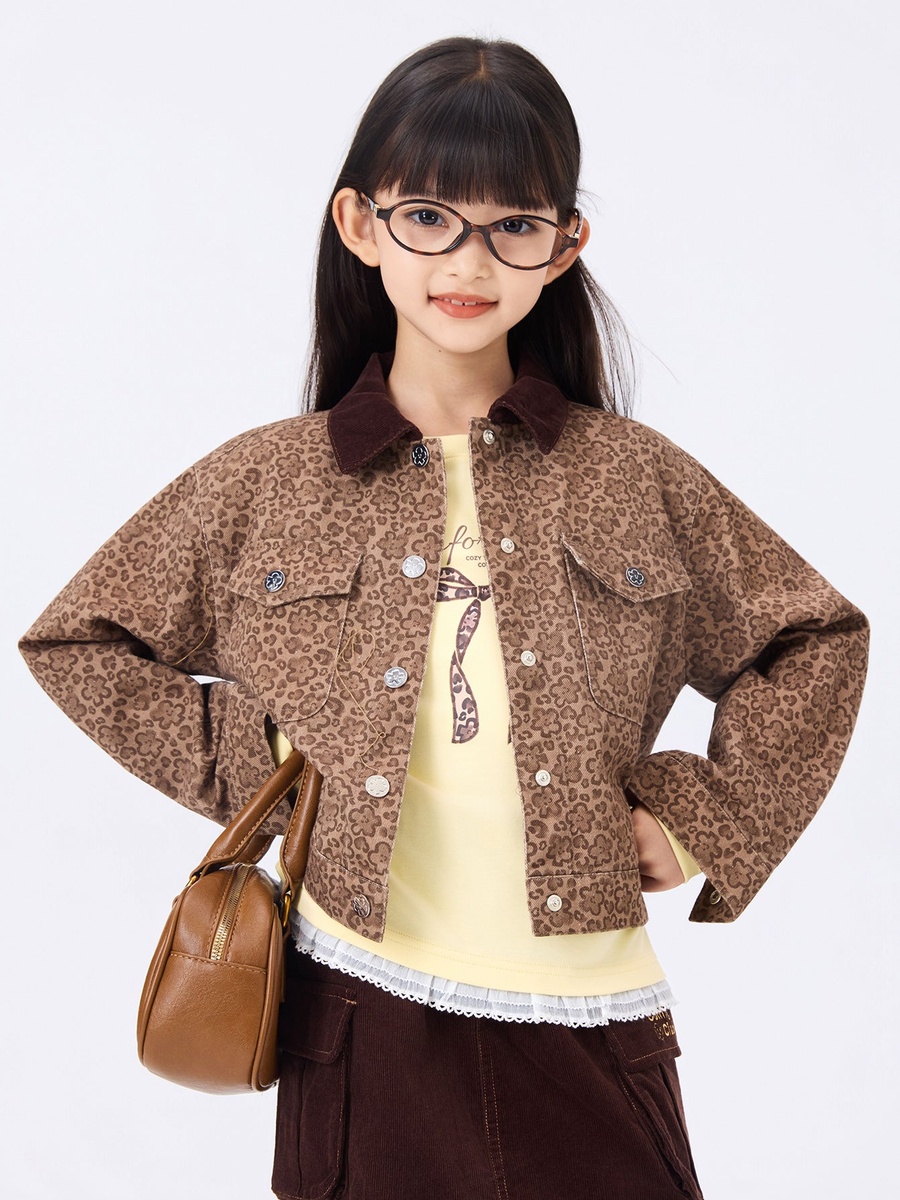 Girls Textured Overshirt Jacket