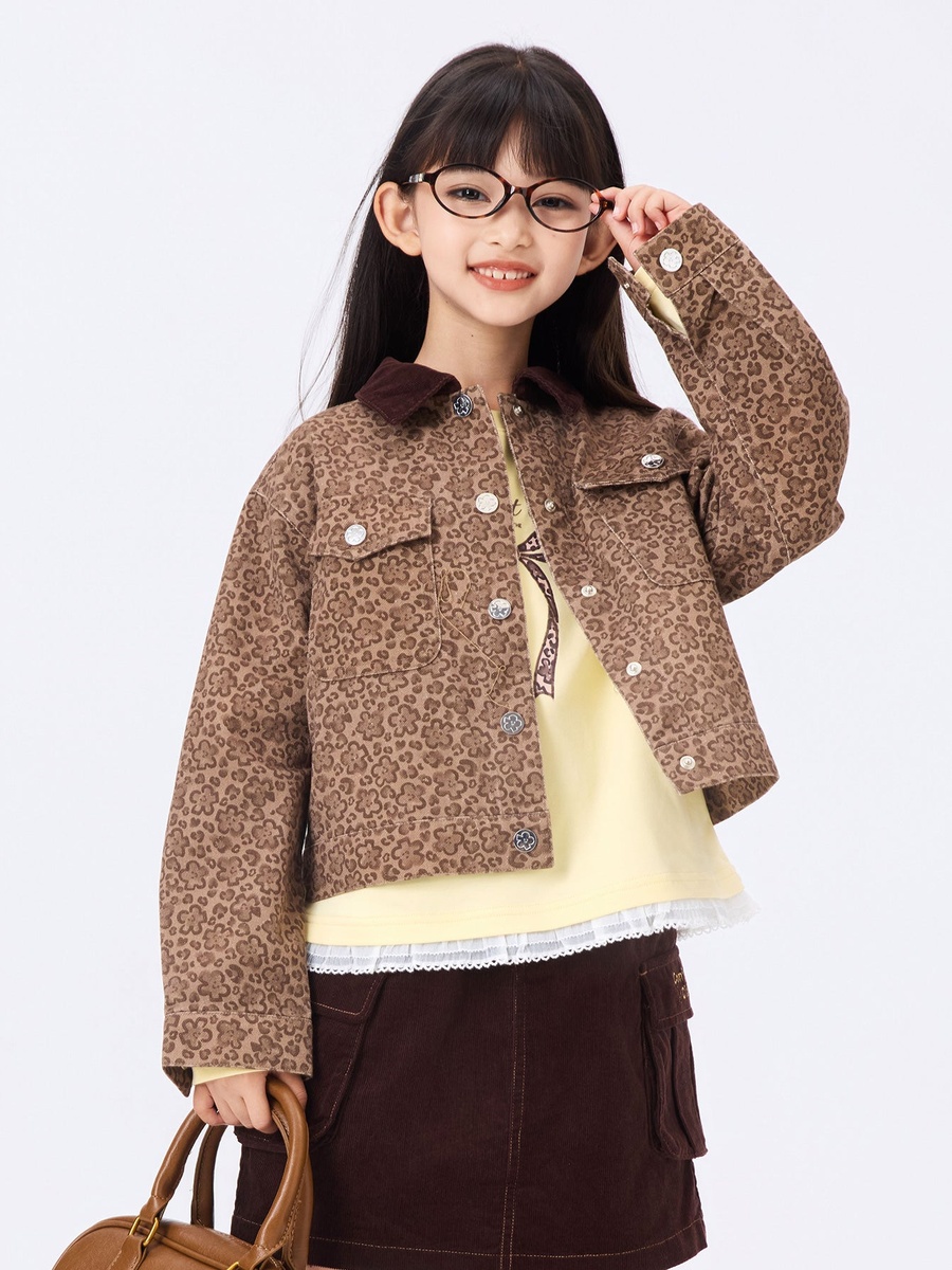 Girls Textured Overshirt Jacket
