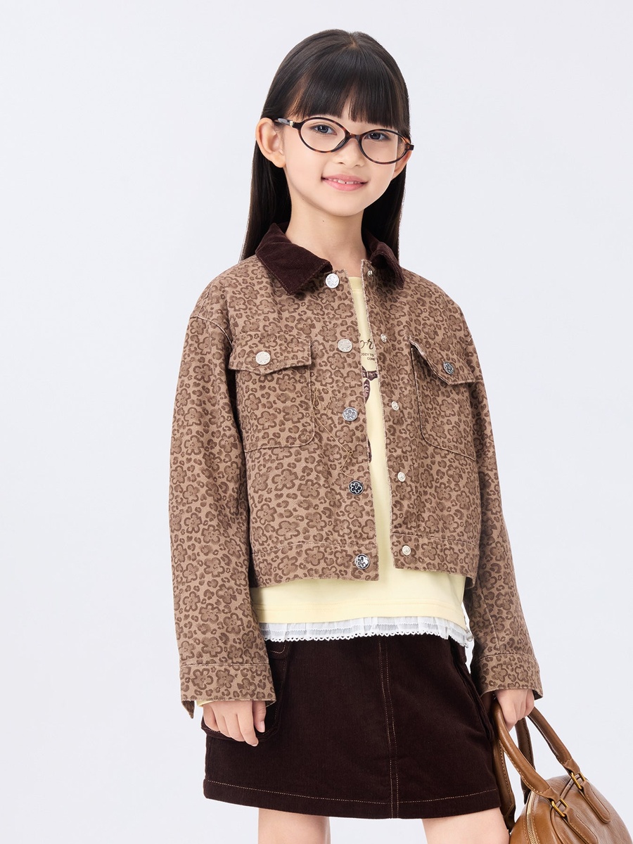 Girls Textured Overshirt Jacket