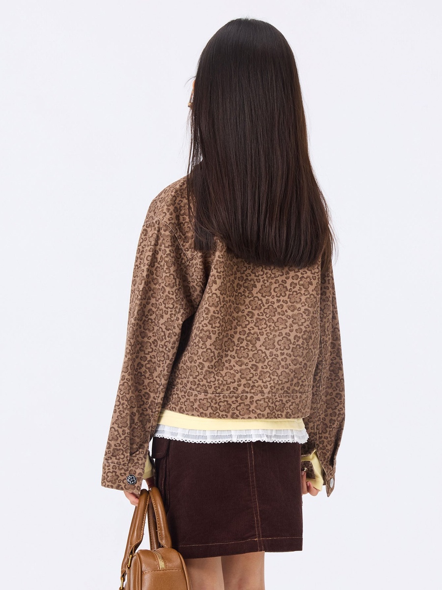 Girls Textured Overshirt Jacket