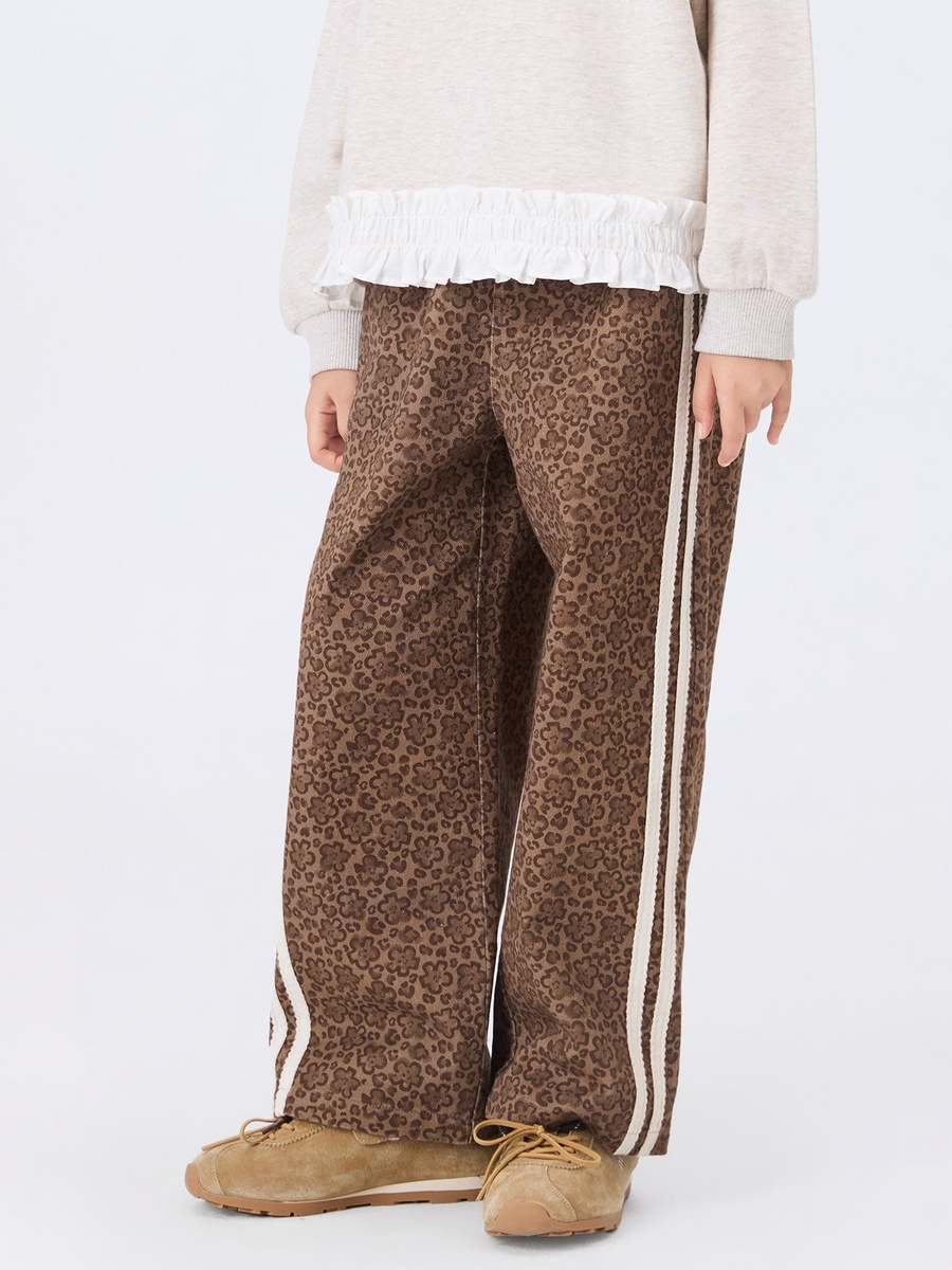 Girls Patterned Wide-Leg Pants
