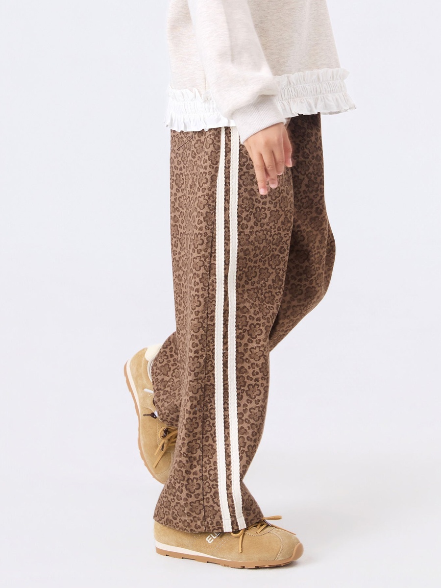 Girls Patterned Wide-Leg Pants