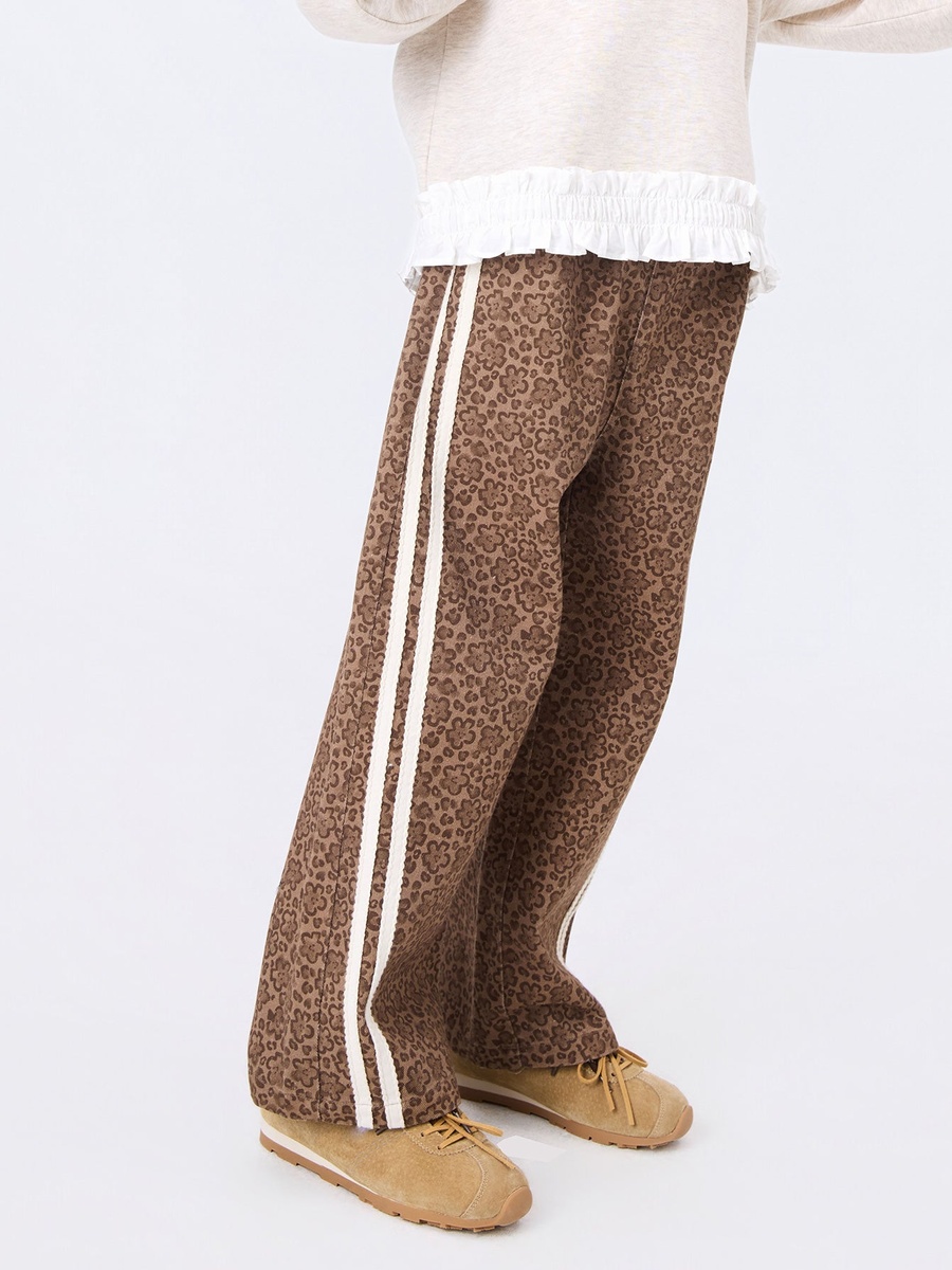 Girls Patterned Wide-Leg Pants