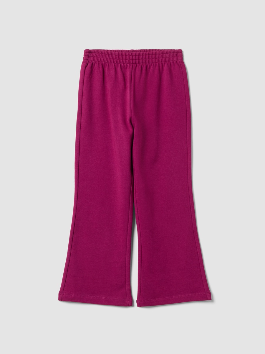 Girls Purple Flared Cotton Joggers