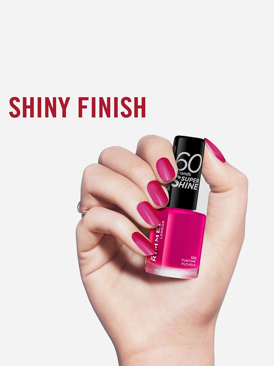 60 Seconds Super Shine Nail Polish, 323 Fun time Fuchsia, 8 ml