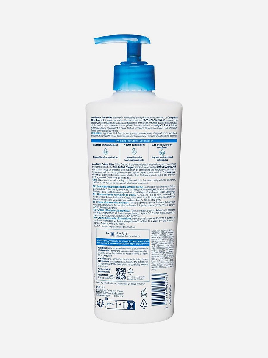 Atoderm Fragrance-Free Ultra-Nourishing Moisturizer Skin Care Cream 500ml