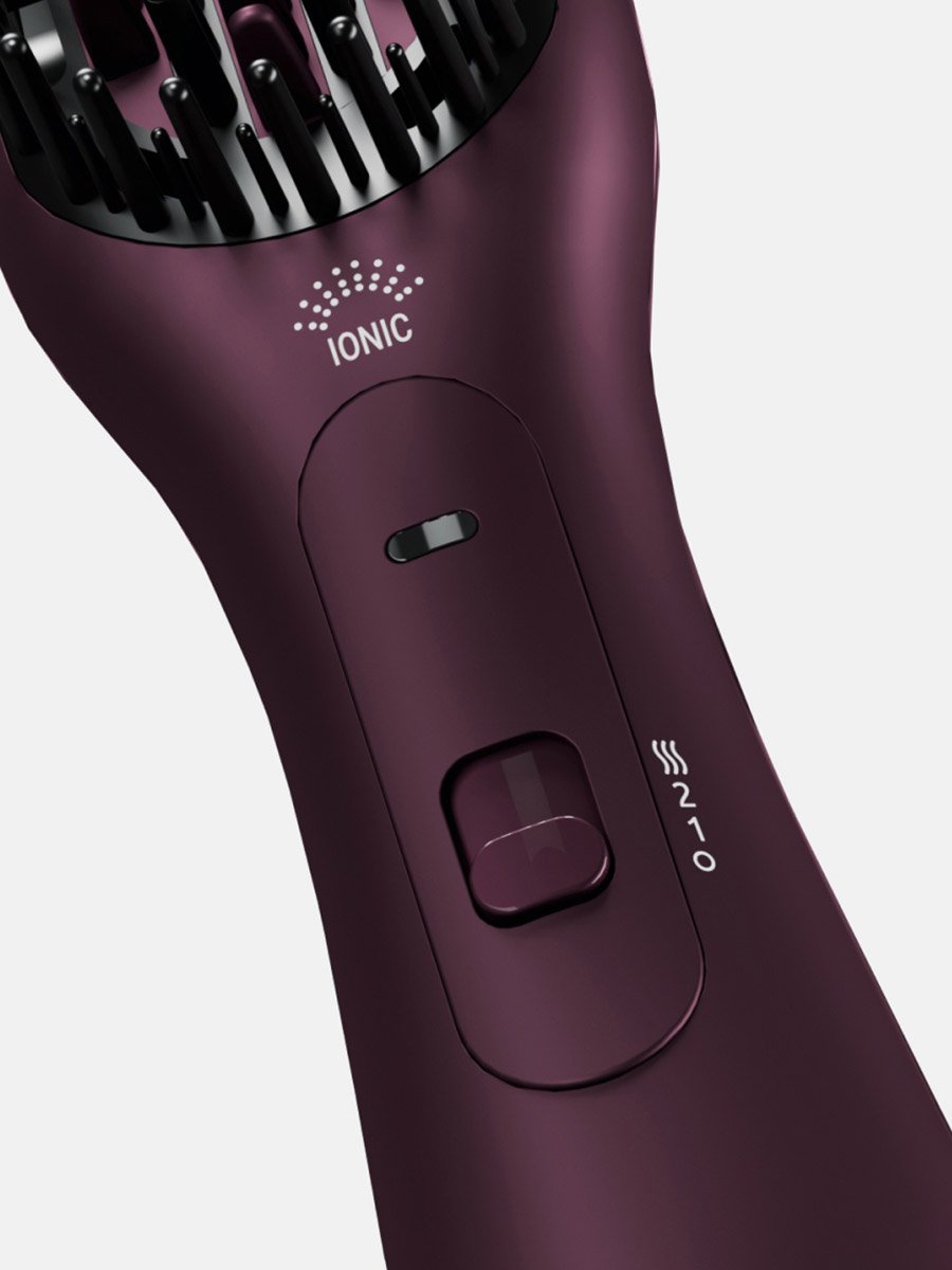 3 in 1 Hair Straightener Ionic Brush, 3 Temperature Settings, Anti Scald Brush
