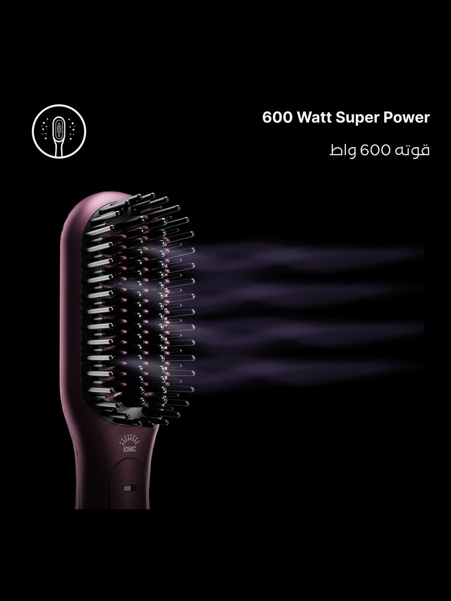 3 in 1 Hair Straightener Ionic Brush, 3 Temperature Settings, Anti Scald Brush