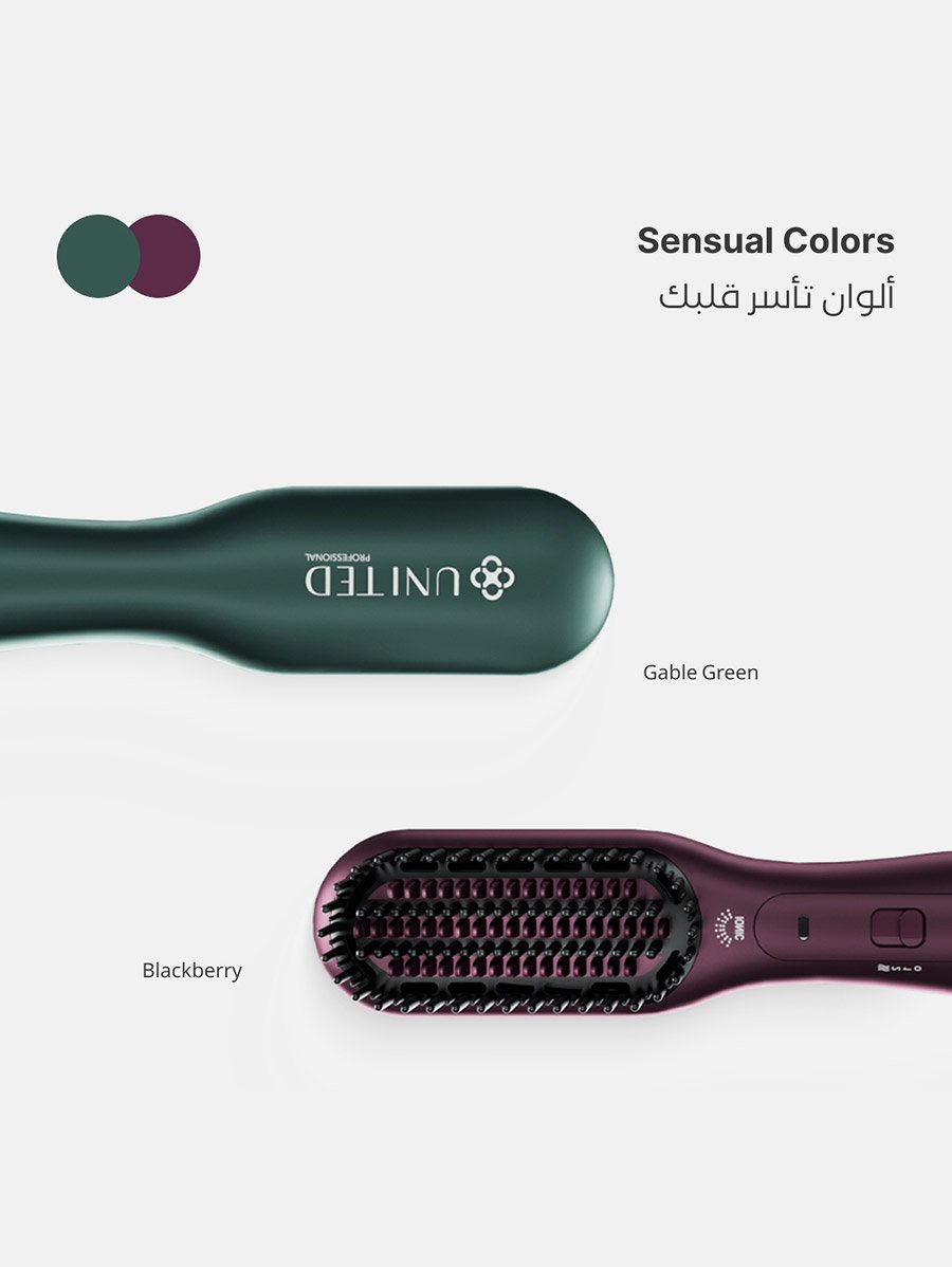 3 in 1 Hair Straightener Ionic Brush, 3 Temperature Settings, Anti Scald Brush