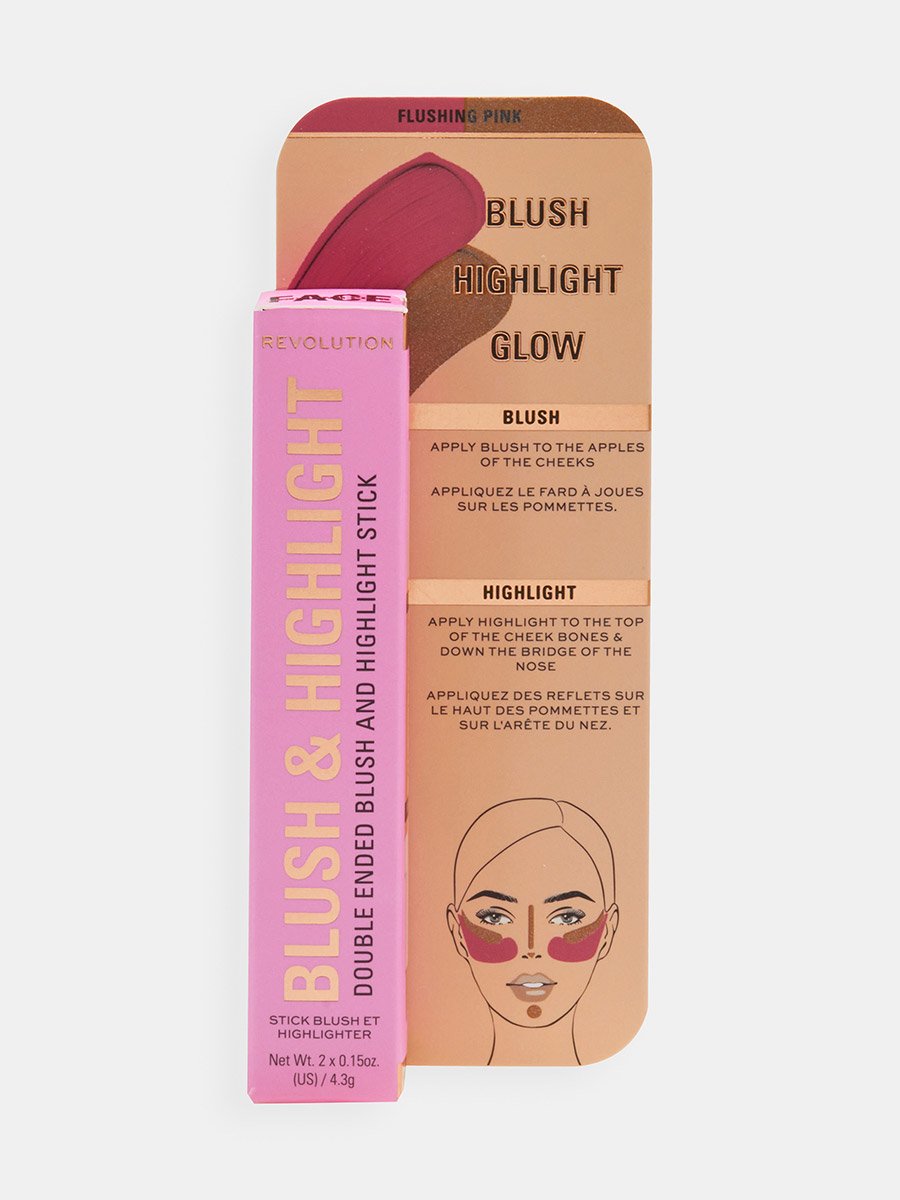 Blush and Highlight Stick- Flushing Pink
