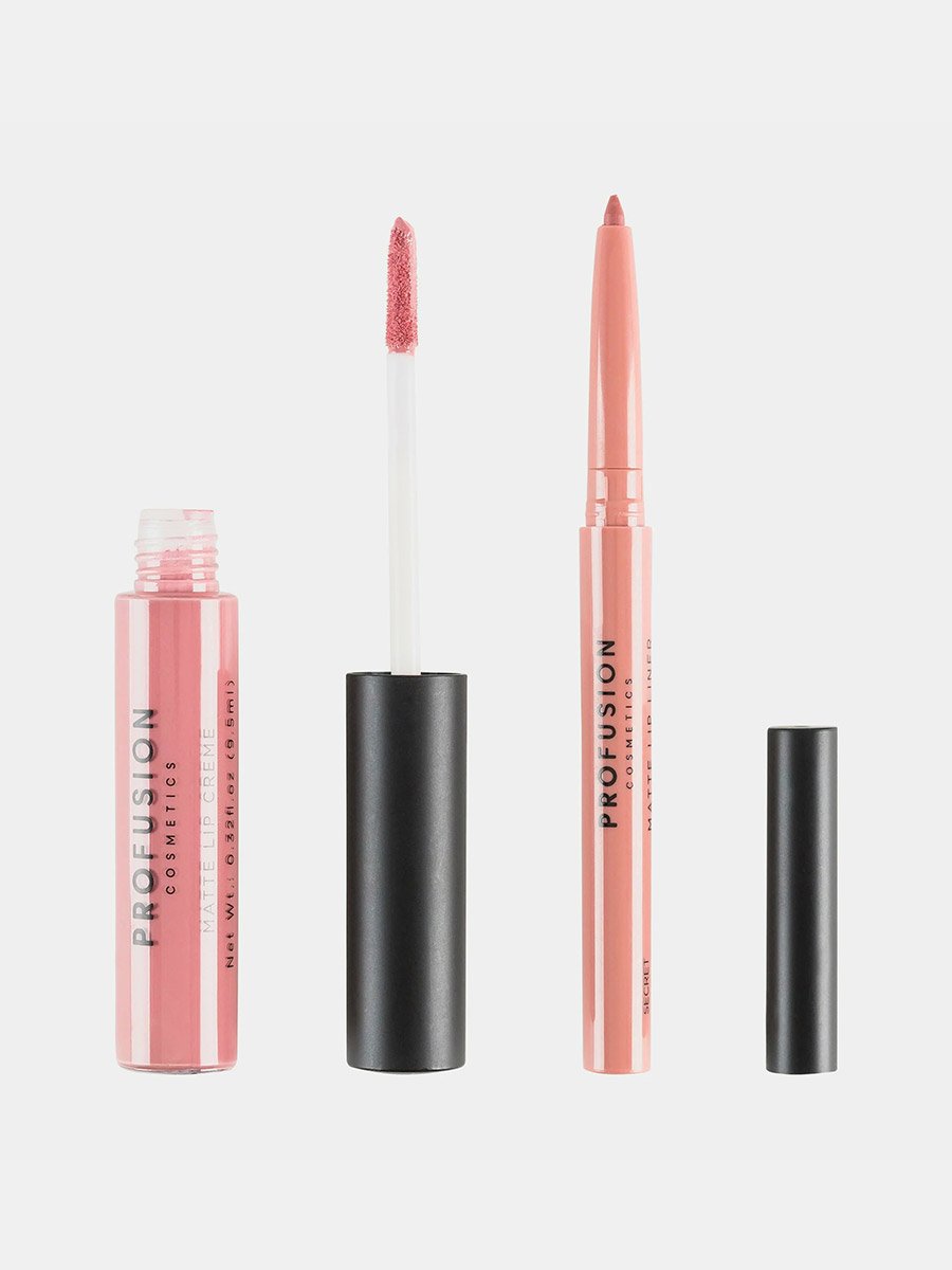 Lip Duo Matte Creme Lipstick and Liner- Secret