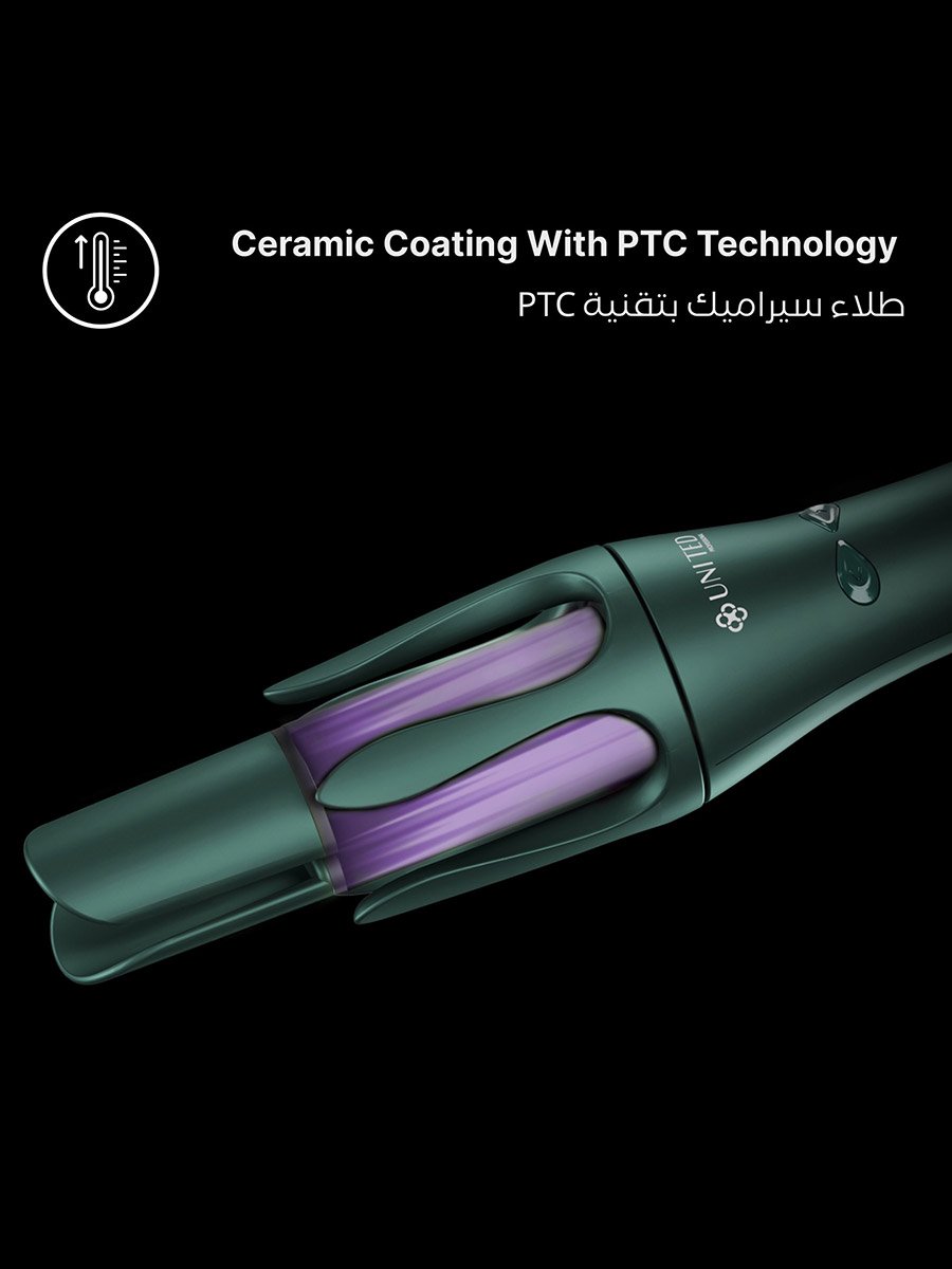 Ionic Hair Curler, Rotatable Automatic Curling Iron Wand - Gable Green