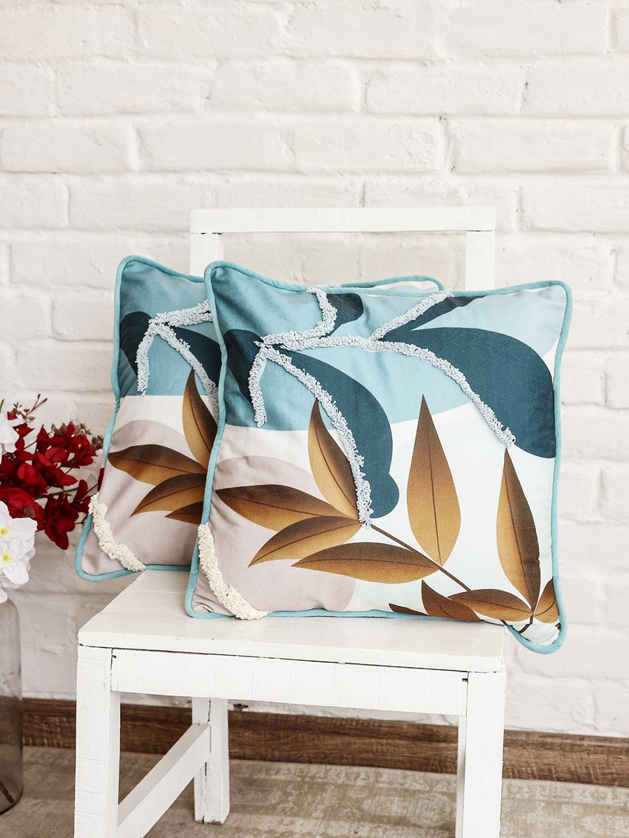 Floral Velvet Cushion Cover - 45x45cm