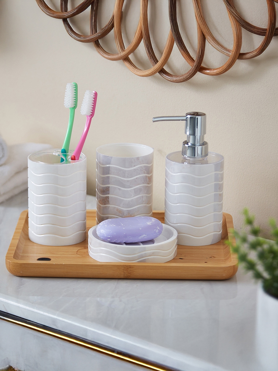 Marble 4-Piece Bathroom Accessory Set