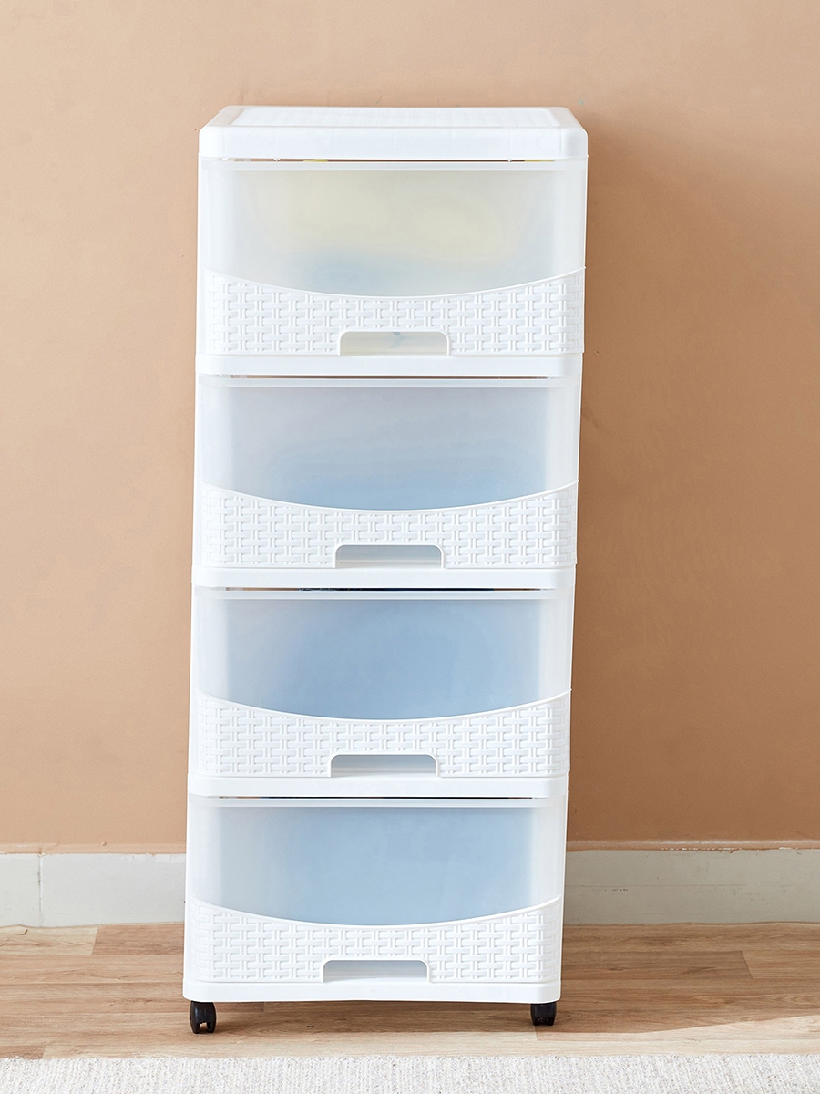 Kevin 4-Tier Rattan Storage Cabinet