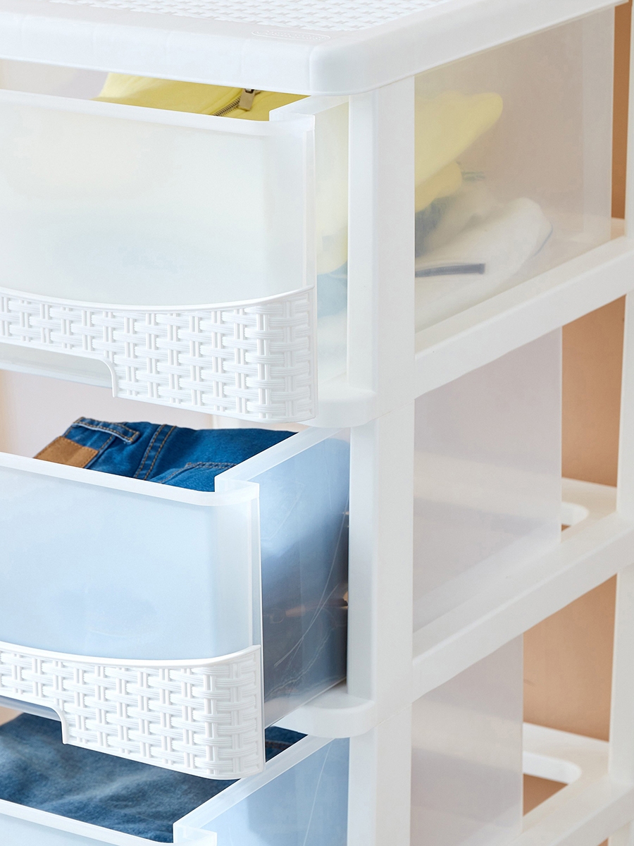 Kevin 4-Tier Rattan Storage Cabinet