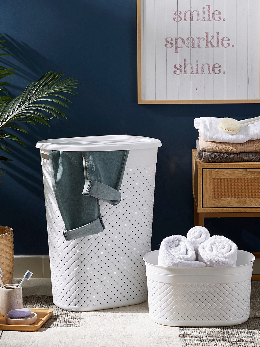 Tidy Laundry Hamper with Lid - 55 L