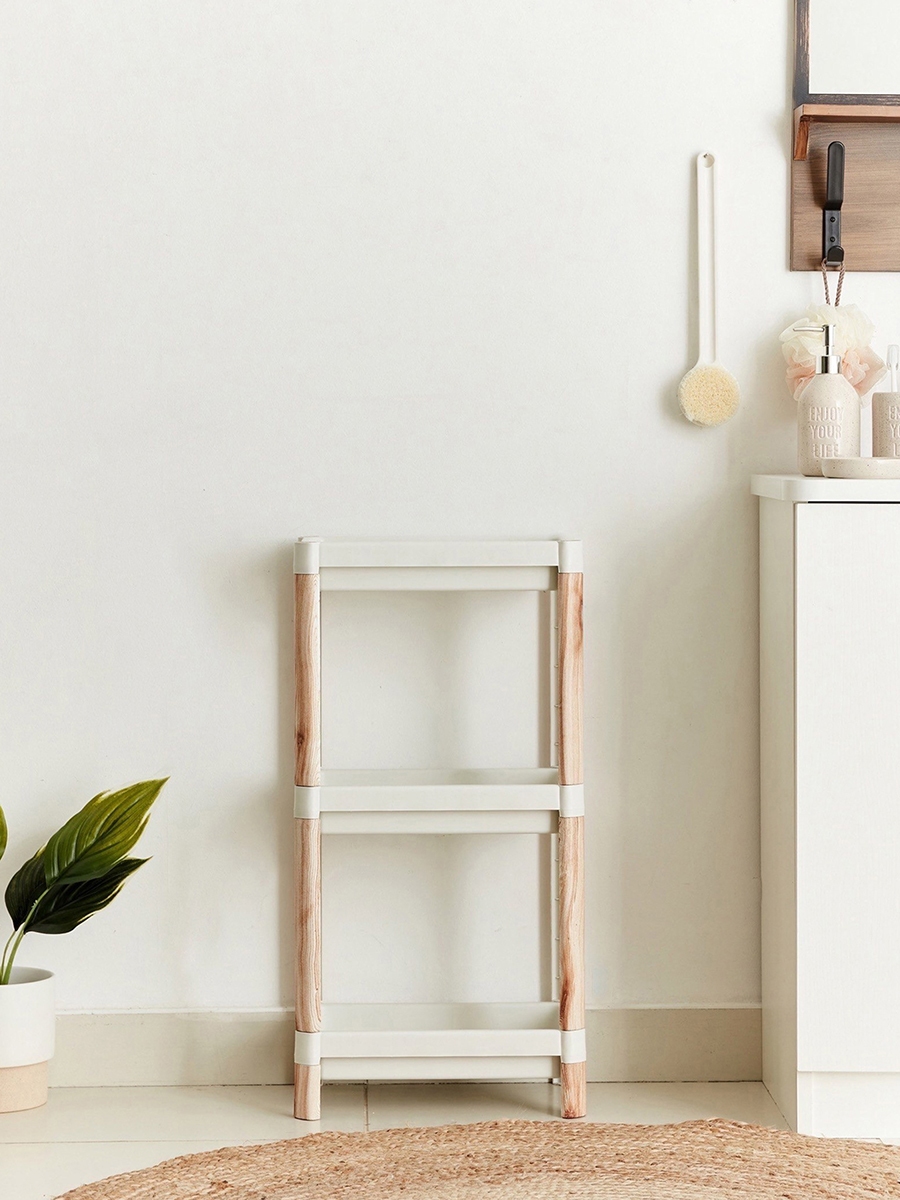 Nova Rectangle 3-Tier Caddy with Wooden Finish