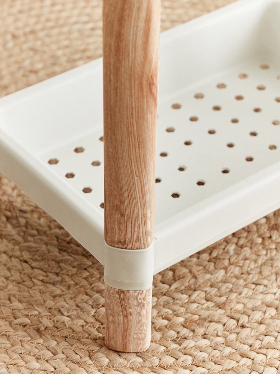 Nova Rectangle 3-Tier Caddy with Wooden Finish