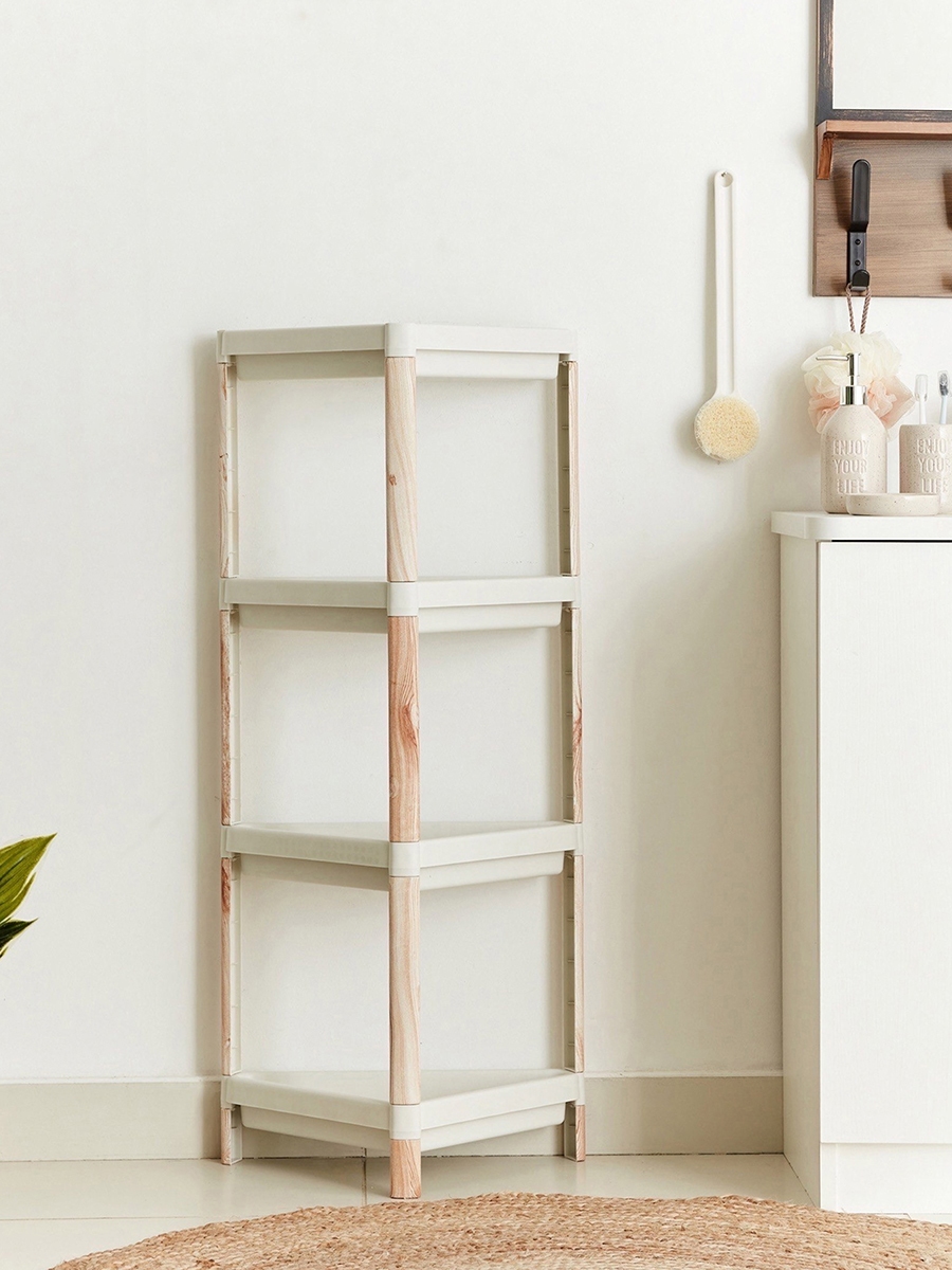 Nova Triangle 4-Tier Caddy with Wooden Finish