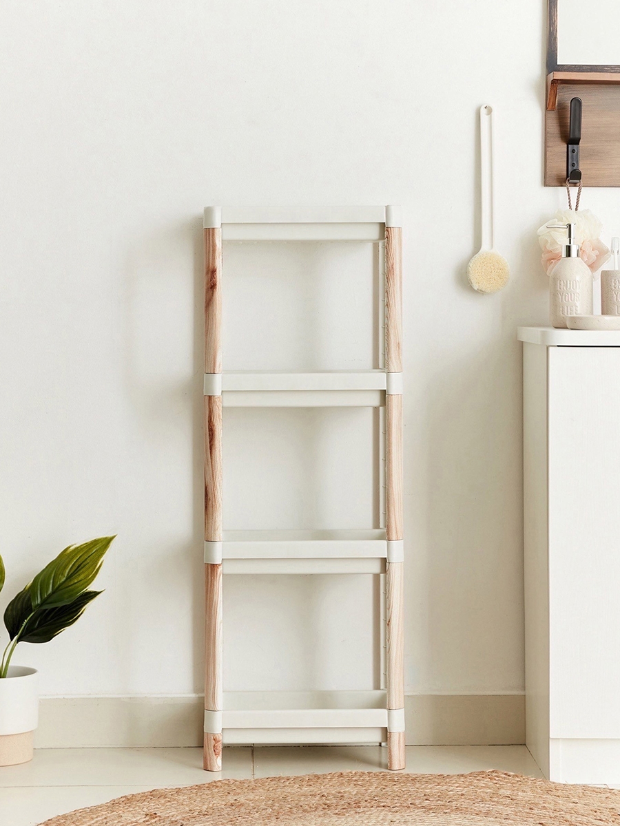 Nova Rectangular 4-Tier Caddy with Wooden Finish