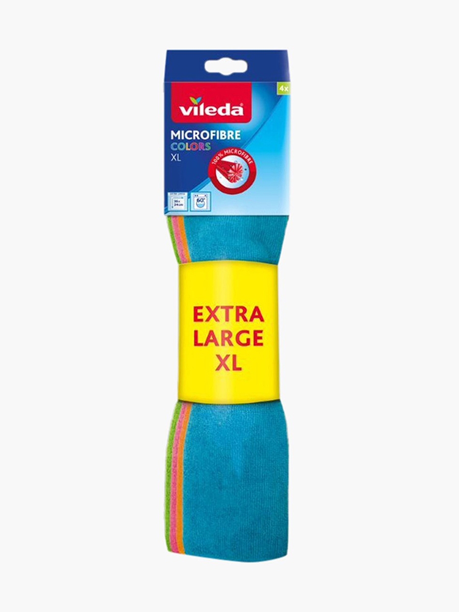 Vileda 4-Piece Microfibre Multipurpose Cloth Set - 17x5.5x4.5 cm