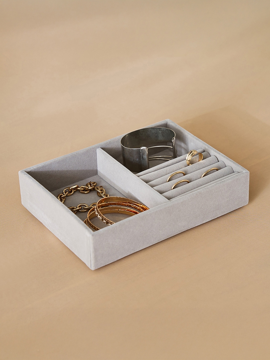 Velour 3-Compartment Jewellery Tray