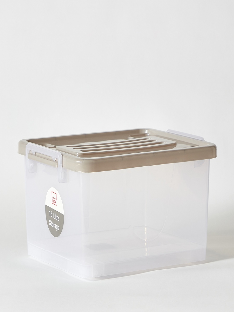 Juana Multipurpose Transparent Storage Box with Wheels and Lockable Lid - 15 L