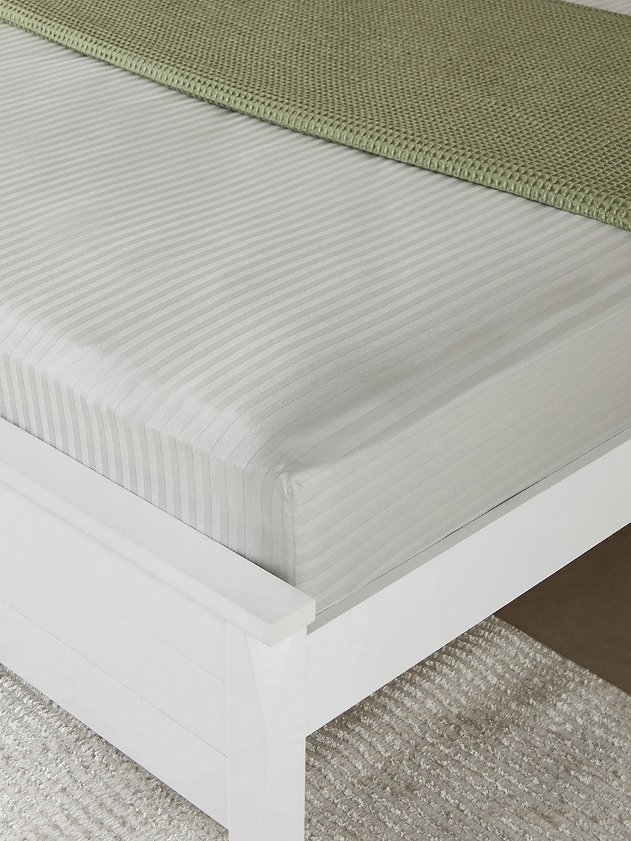 Hamilton Striped Satin Cotton King Fitted Sheet - 180x210+36 cm