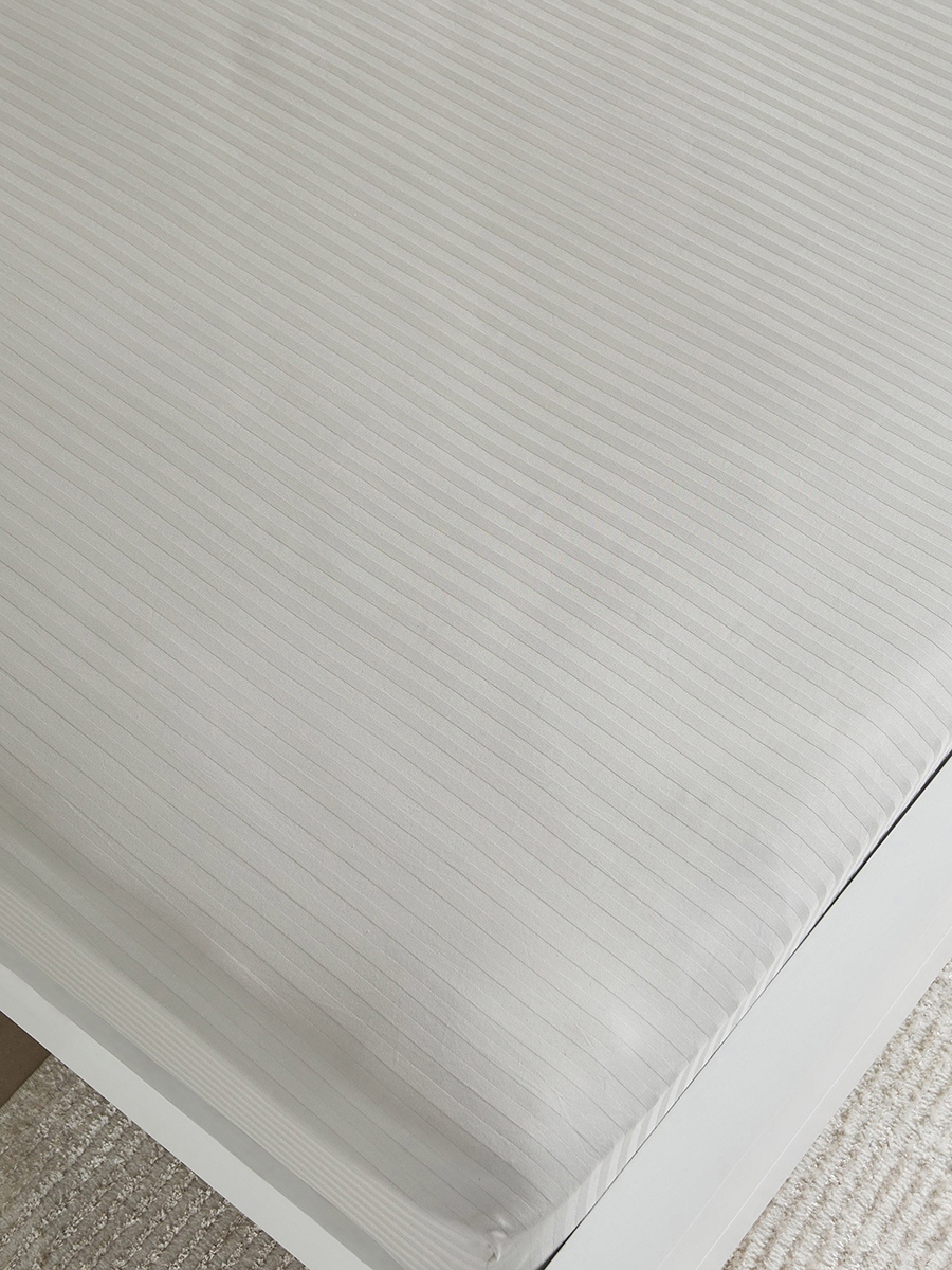 Hamilton Striped Satin Cotton King Fitted Sheet - 180x210+36 cm