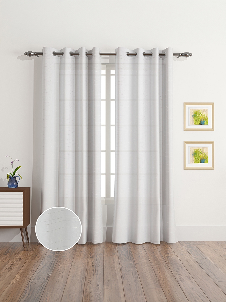 Linear Sheer Curtain Pair - 140x300 cm