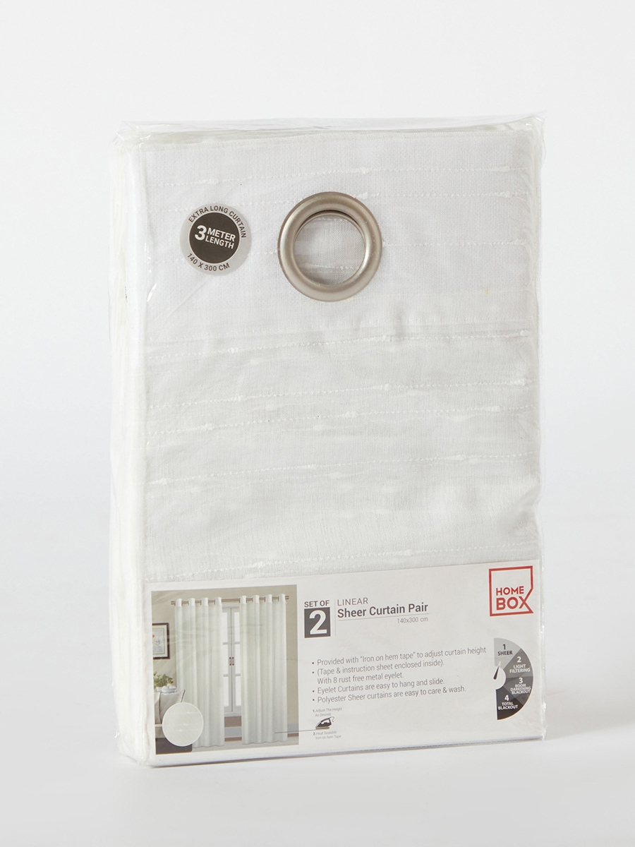 Linear Sheer Curtain Pair - 140x300 cm