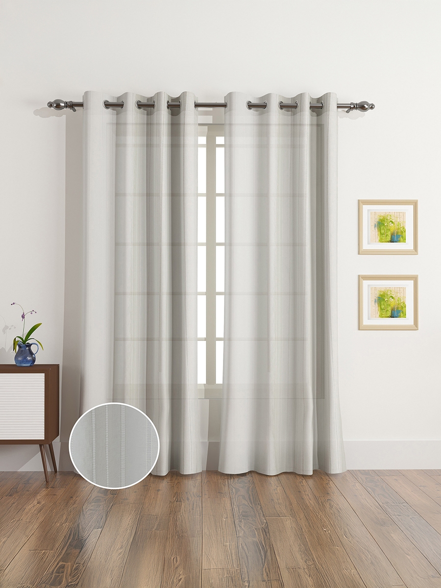 Nordic 2-Piece Sheer Extra Long Curtain Set - 140x300 cm