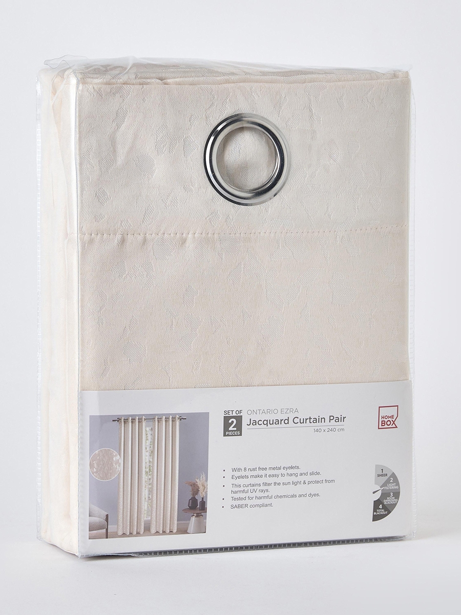 Ontario 2-Piece Ezra Jacquard Curtain Set - 140x240 cm