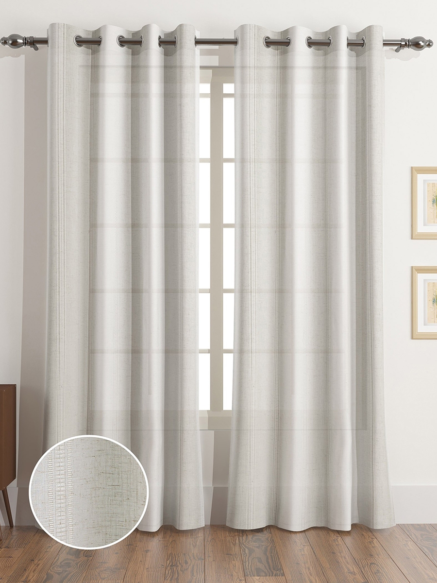 Aara Ashton 2-Piece Extra Long Sheer Curtain Pair - 140x300 cm