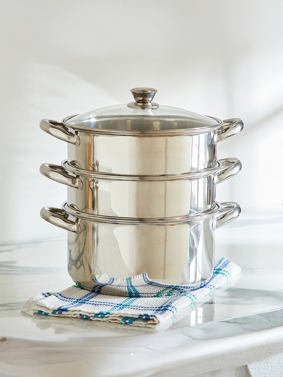 Stilo Stainless Steel 3-Tier Steamer - 24 cm