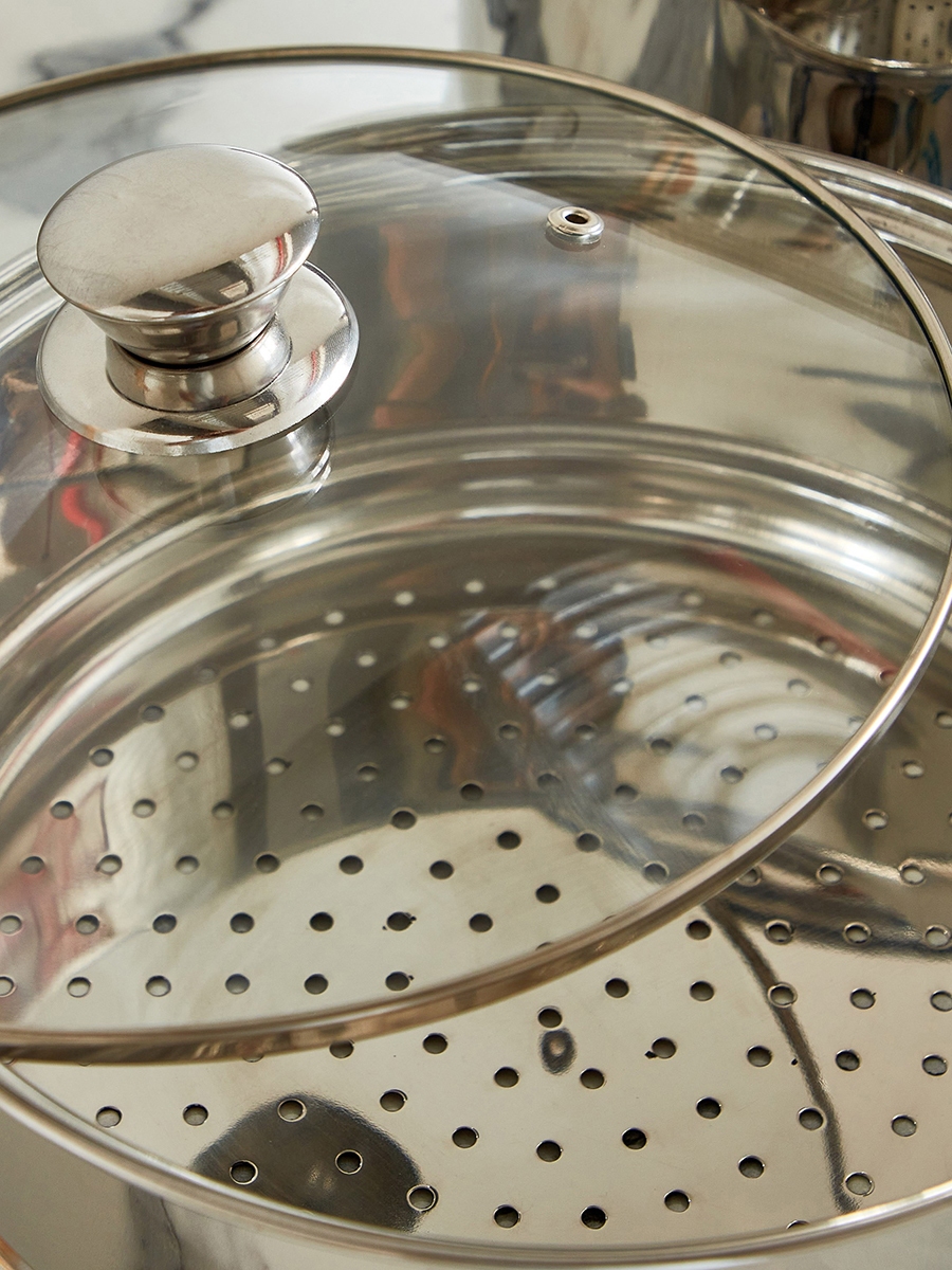 Stilo Stainless Steel 3-Tier Steamer - 24 cm
