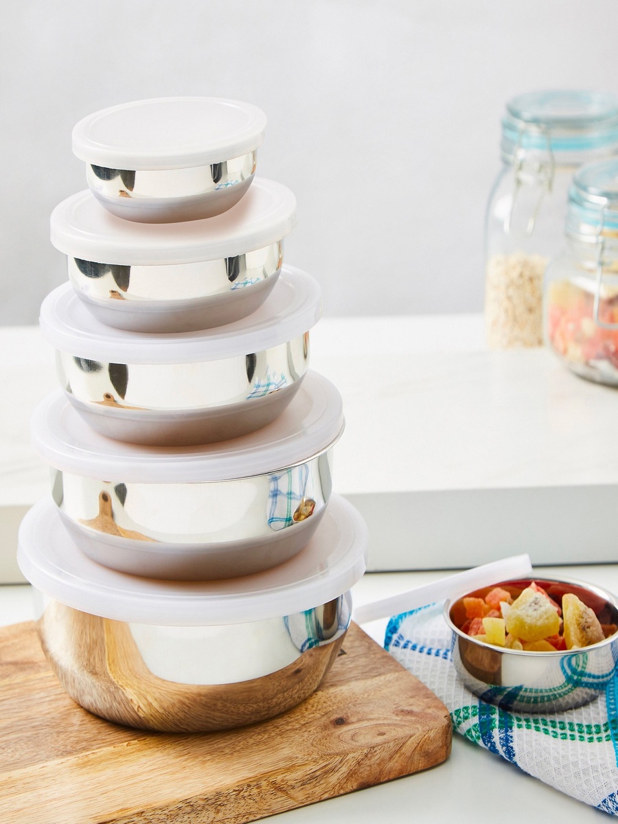 Premia 10-Piece Stainless Steel Food Storage Bowl Set