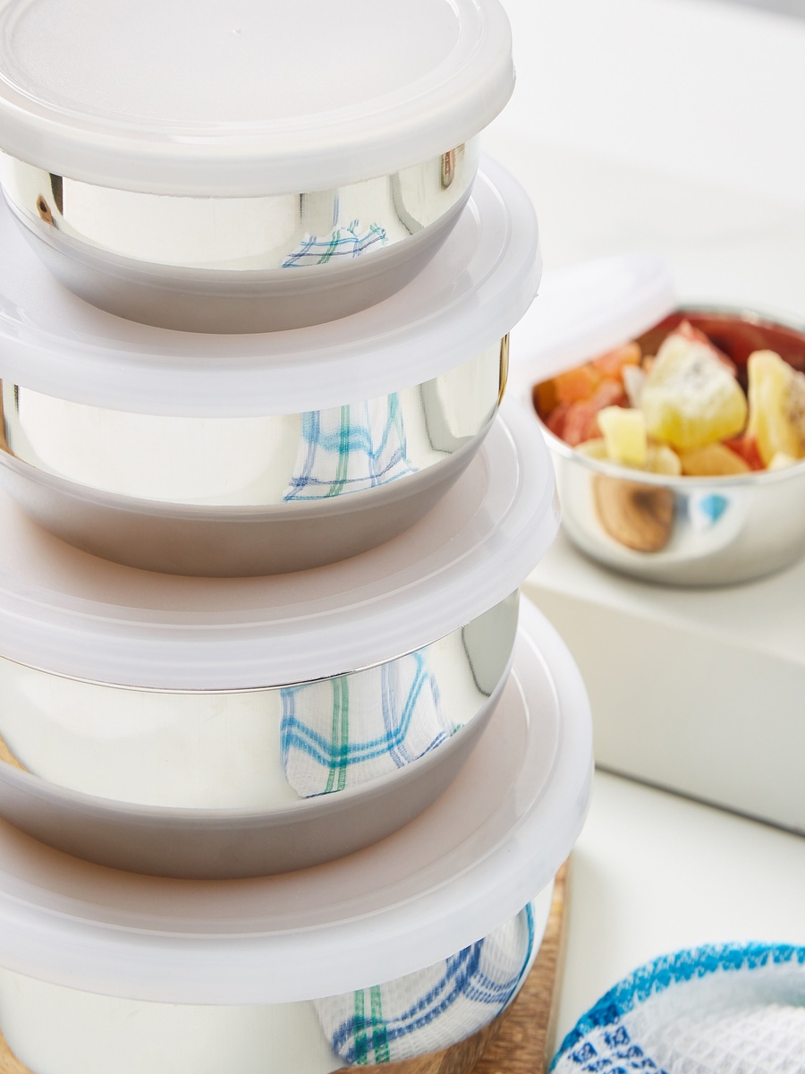 Premia 10-Piece Stainless Steel Food Storage Bowl Set
