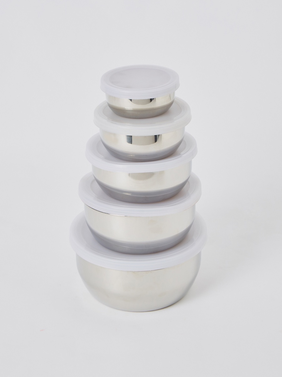 Premia 10-Piece Stainless Steel Food Storage Bowl Set