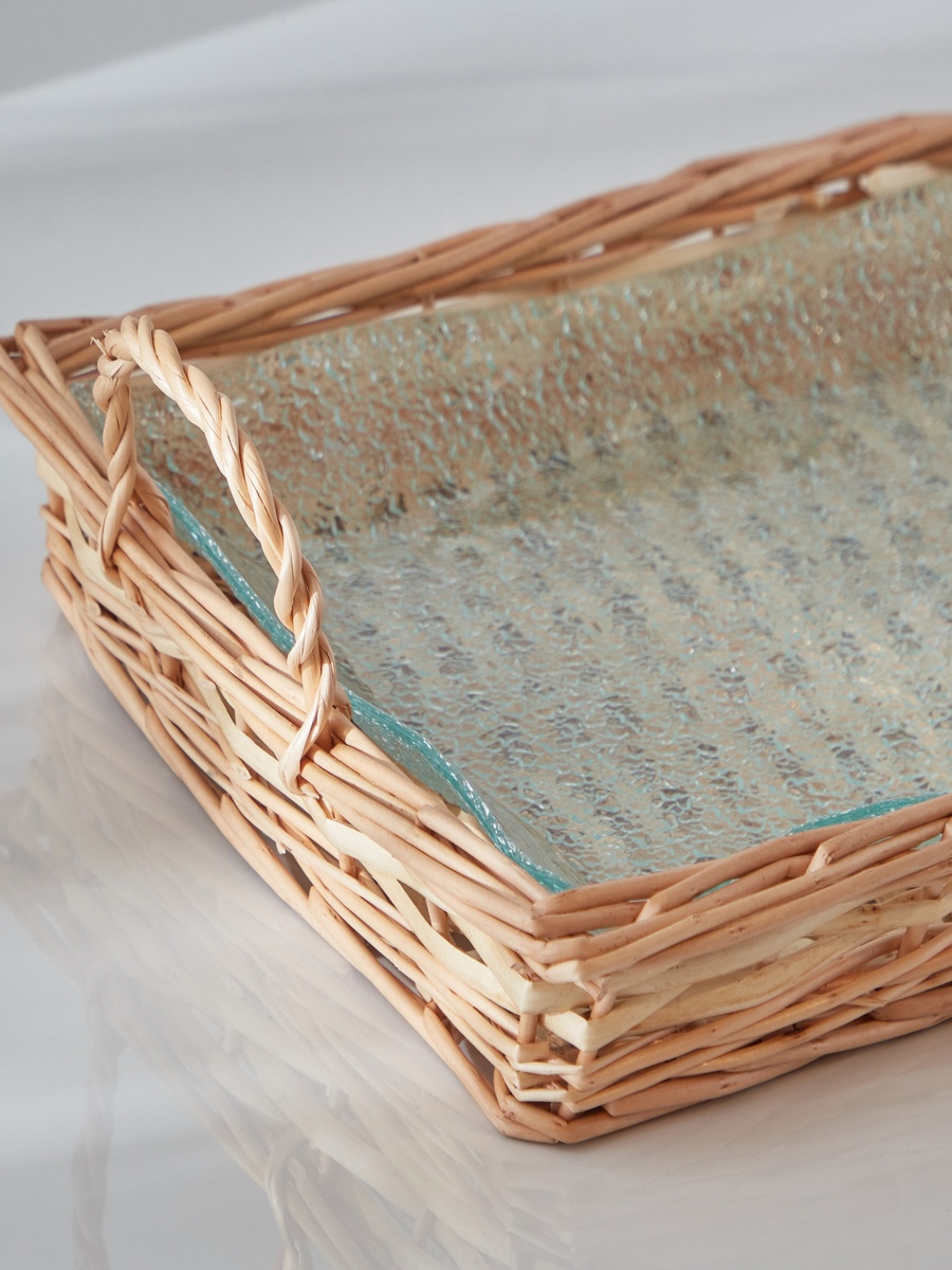 Minimalist 2-Piece Glass Serving Tray Set