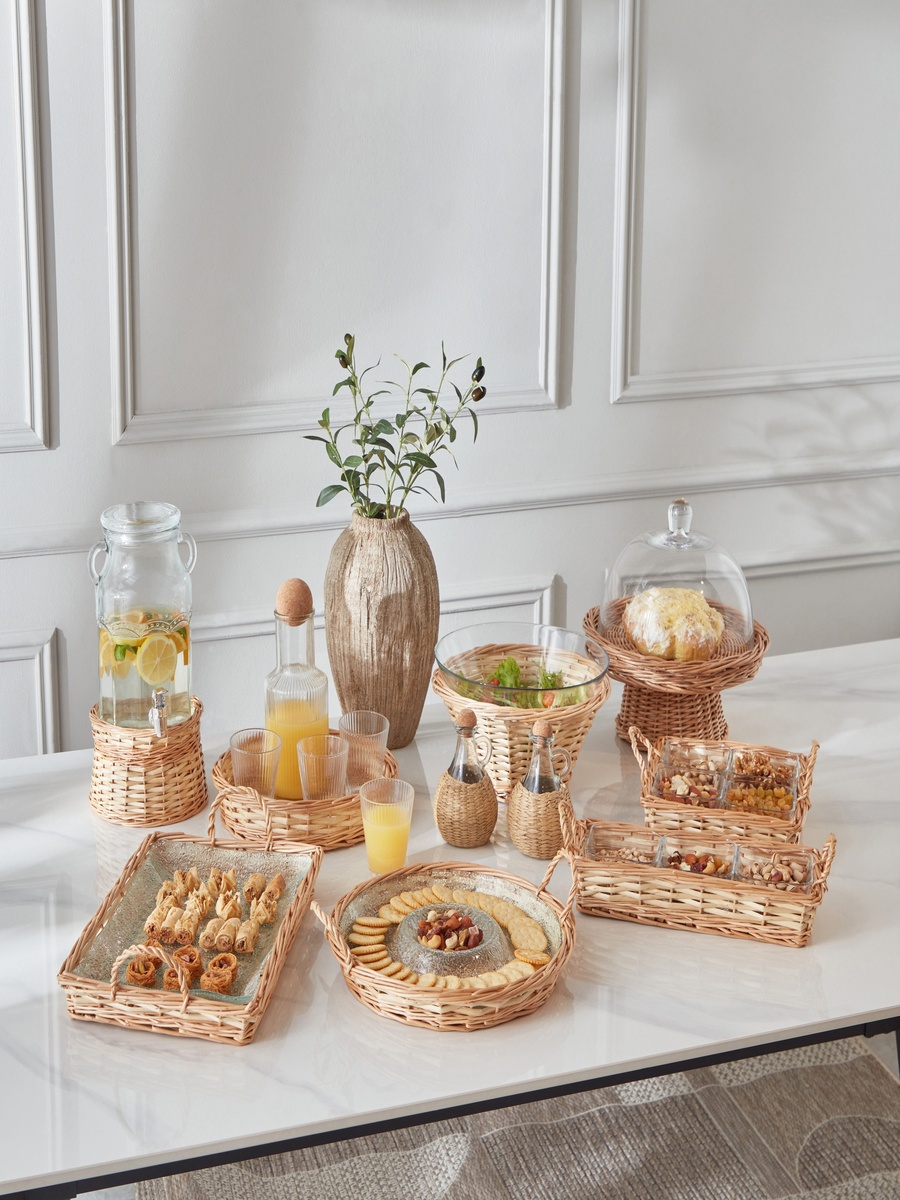 Minimalist 2-Piece Glass Serving Tray Set