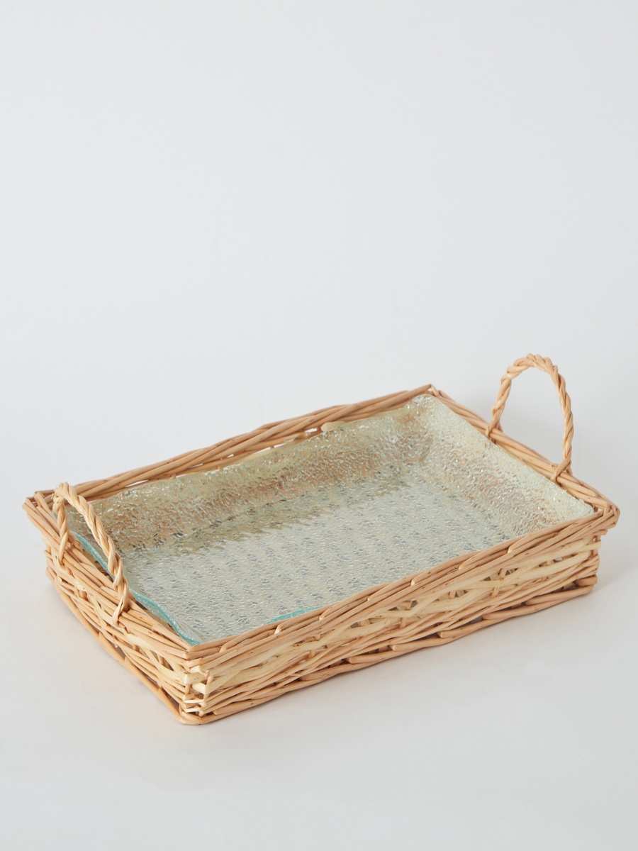 Minimalist 2-Piece Glass Serving Tray Set