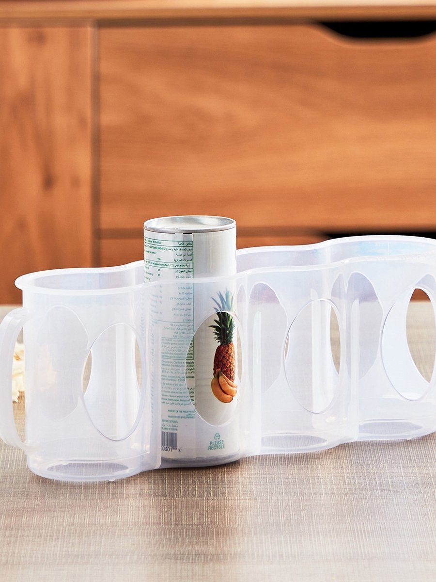Cutout Detail 4-Section Can Holder with Handle