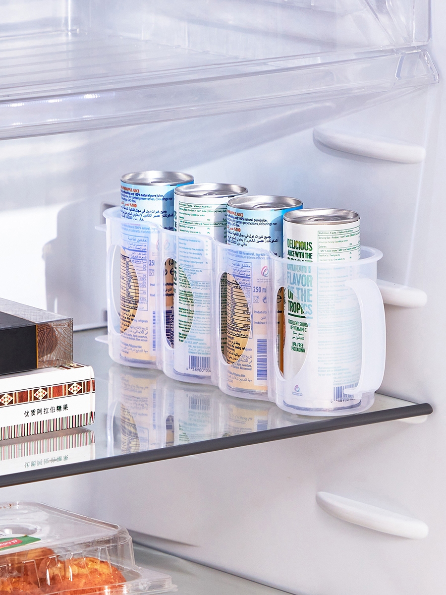 Cutout Detail 4-Section Can Holder with Handle